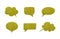 Vector Set of Golden Talk Bubbles, Comic Decorative Elements Isolated.