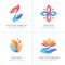 Vector set of gradient logo design elements