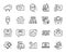 Vector set of Graph chart, Accounting report and Support chat line icons set. Vector