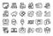 Vector set of Graph chart, Accounting report and Support chat line icons set. Vector