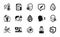 Vector set of Grow plant, Problem skin and Face id icons simple set. Vector
