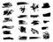 Vector set of grunge artistic brush strokes.