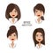 Vector set of hair styles and hairdos for office female workers.