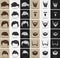 Vector set of hairstyles and beards