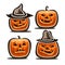 Vector set of Halloween Pumpkins