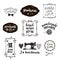 Vector set of hand drawn doodle frames badges. Handmade, workshop