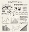 Vector set of hand drawn doodle infographics on