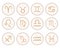 Vector set of hand drawn ornate zodiac signs