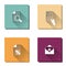 Vector set hand holds document icon, bussines document icon and magnifier. E-mail illustration