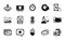 Vector set of Heart flame, Cash money and Receive money icons simple set. Vector