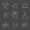 Vector set of heavy industry line icons