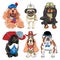 Vector Set hipster dogs in clothes