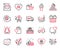 Vector Set of Holidays icons related to Romantic gift, Smile chat and Santa boots. Vector