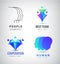 Vector set of human, men logos. Creative group, teamwork, family, union signs .