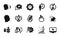 Vector set of Hypoallergenic tested, Internet and Gluten free icons simple set. Vector
