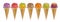 Vector set of Ice Creams Cones