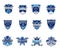 Vector set of ice hockey badges, stickers, emblems