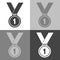 Vector set icon medal. Medal of Courage, Congratulation, First