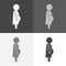 Vector set icon of a pregnant woman. Illustration of a woman awaiting the birth of a child on white-grey-black color