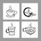 Vector set of icons of cups of coffee on a white backgrounds