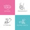 Vector set icons of obstetrics and pregnancy. Linear design for gender and pregnancy, vitamins age and giving birth