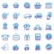 Vector set illustration collection of modern icons in flat design Shopping and e-commerce Isolated web