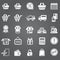 Vector set illustration collection of modern icons in flat design Shopping and e-commerce Isolated web