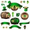 Vector set of illustrations for celebration Saint Patrick Day