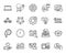 Vector set of Info, Clock and Repairman line icons set. Vector