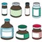 Vector set of injection medicine vial