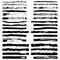 Vector set of ink drawn black rough brushes on a white background