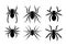 vector set of insects spiders beetles arthropods stencil illustration simple design
