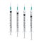 Vector set of insulin syringe with needle