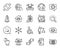 Vector set of Internet warning, Seo statistics and Coffee line icons set. Vector