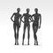 Vector Set of Isolated Female Mannequins