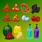 Vector set of isolated food icons