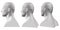 Vector set of isolated male busts of mannequins on white background. 3D. Male bust from different sides. Vector