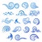 Vector Set of isolated wave icons