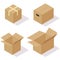 Vector set of isometric boxes.