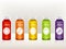 Vector set of juice bottles with fruit icons