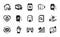 Vector set of Justice scales, Face id and Target path icons simple set. Vector