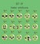 Vector set of kawaii emoticons, cute lime with faces with different emotions