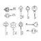 Vector Set of Keys Icons. Modern and Antique Keys. Types of Keys