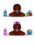 Vector set of kids of African-Americans