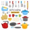 Vector set of kitchen utensils.