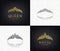 Vector set of lace luxury crown logos. Queen, faminine, jewelry tiara icons.