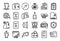 Vector set of Latte, Approved document and Wallet line icons set. Vector