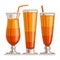 Vector set of layered Orange Cocktail