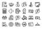 Vector set of Left arrow, Info and Gift dream line icons set. Vector