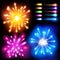 Vector set: light effect, fireworks